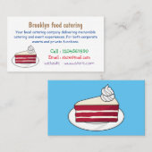 Carte De Visite Illustration de gâteau en velours rouge (Devant / Derrière)