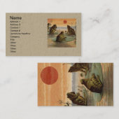 Carte De Visite Illustration de grenouilles Lily Pads Moon (Devant / Derrière)