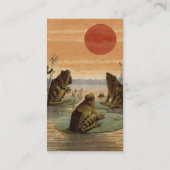 Carte De Visite Illustration de grenouilles Lily Pads Moon (Dos)