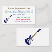 Carte De Visite Illustration de guitare électrique (Devant / Derrière)