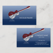 Carte De Visite Illustration De Guitare Rouge Et Blanc (Devant / Derrière)