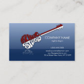 Carte De Visite Illustration De Guitare Rouge Et Blanc (Dos)