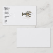 Carte De Visite Illustration de homard, fruits de mer du Maine (Devant / Derrière)