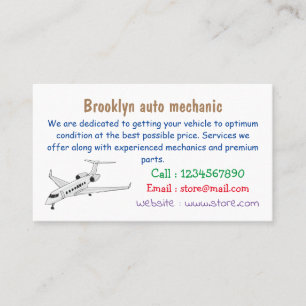 Carte De Visite Illustration de jet privé