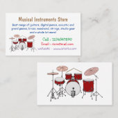 Carte De Visite Illustration de kit de batterie (Devant / Derrière)