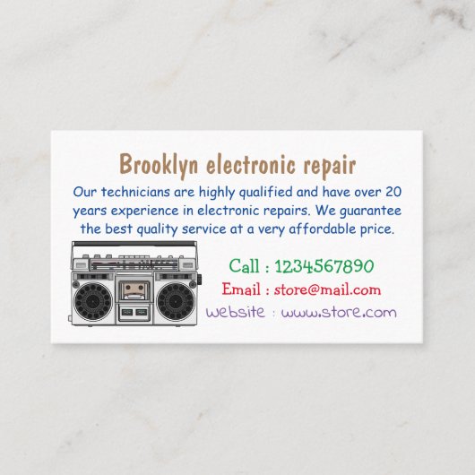 Carte De Visite Illustration de la bande dessinée radio (Devant)