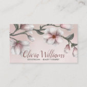 Carte De Visite Illustration de la branche de fleurs de Magnolia (Devant)