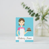 Carte De Visite Illustration de la femme mignonne Brunette Baker (Debout devant)