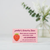 Carte De Visite Illustration de la fraise Cute kawaii (Debout devant)