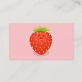Carte De Visite Illustration de la fraise Cute kawaii (Dos)