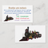 Carte De Visite Illustration de la locomotive à vapeur (Devant / Derrière)
