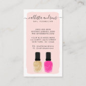 Carte De Visite Illustration de la main d'or rose Girly, technicie (Dos)