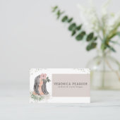 Carte De Visite Illustration de la mode des cheveux aquarelle (Debout devant)