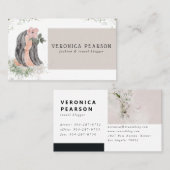 Carte De Visite Illustration de la mode des cheveux aquarelle (Devant / Derrière)