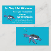 Carte De Visite Illustration de la petite tortue de mer (Devant / Derrière)