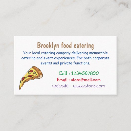 Carte De Visite Illustration de la pizza (Devant)