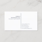 Carte De Visite Illustration de Lady Justice sur Slate Grey (Dos)