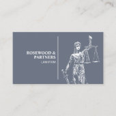 Carte De Visite Illustration de Lady Justice sur Slate Grey (Devant)