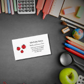 Carte De Visite Illustration de Ladybugs Whimsical Tutor mou