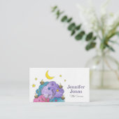 Carte De Visite Illustration de l'aquarelle des oiseaux endormis d (Debout devant)