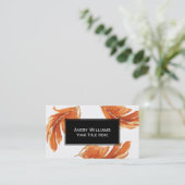 Carte De Visite Illustration de l'aquarelle des plumes d'automne (Debout devant)