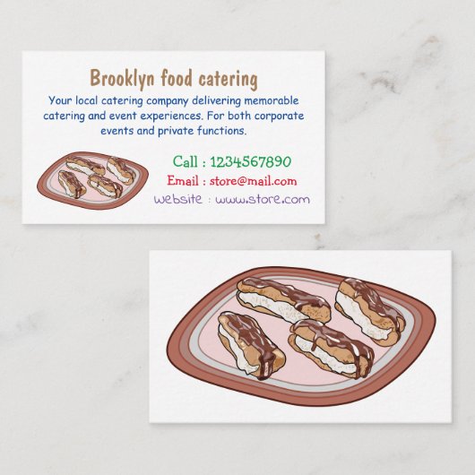 Carte De Visite Illustration de l'éclair de chocolat (Devant / Derrière)