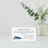 Carte De Visite Illustration de l'écrevisse marron bleu (Debout devant)