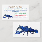 Carte De Visite Illustration de l'écrevisse marron bleu (Devant / Derrière)