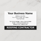 Carte De Visite Illustration de l'entrepreneur en toiture et code  (Dos)