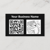 Carte De Visite Illustration de l'entrepreneur en toiture et code  (Devant)