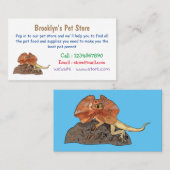 Carte De Visite Illustration de lézard à col frisé (Devant / Derrière)