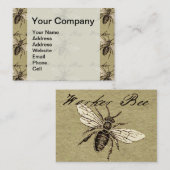 Carte De Visite Illustration de l'insecte d'abeille vintage (Devant / Derrière)