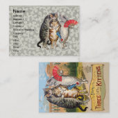 Carte De Visite Illustration de l'oie des trois petits chatons (Devant / Derrière)