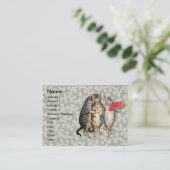 Carte De Visite Illustration de l'oie des trois petits chatons (Debout devant)