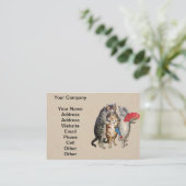 Carte De Visite Illustration de l'oie des trois petits chatons (Debout devant)