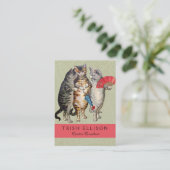 Carte De Visite Illustration de l'oie des trois petits chatons (Debout devant)