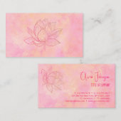 Carte De Visite Illustration de lotus élégant rose clair (Devant / Derrière)