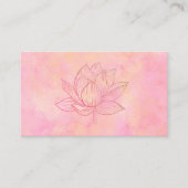 Carte De Visite Illustration de lotus élégant rose clair (Devant)