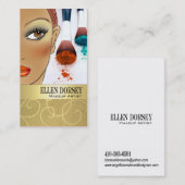 Carte De Visite Illustration de maquilleur d'Afrocentric (Devant / Derrière)