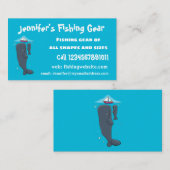 Carte De Visite Illustration de mignons baleines et voiliers (Devant / Derrière)