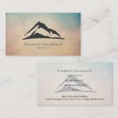 Carte De Visite Illustration de montagne en noir (Devant / Derrière)