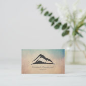 Carte De Visite Illustration de montagne en noir (Debout devant)