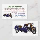 Carte De Visite Illustration de moto pourpre Sidecar (Devant / Derrière)