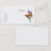 Carte De Visite Illustration de papillon (Devant / Derrière)