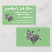 Carte De Visite Illustration de phacochère africain drôle de cocho (Devant / Derrière)