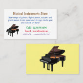 Carte De Visite Illustration de piano (Devant / Derrière)