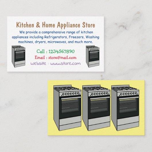 Carte De Visite Illustration de poêle électrique (Devant / Derrière)