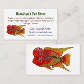 Carte De Visite Illustration de poisson cichlidé Flowerhorn de sty (Devant / Derrière)