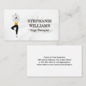 Carte De Visite Illustration de pose de Yoga de fleurs de lotus (Devant / Derrière)