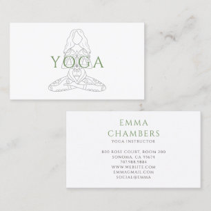 Carte De Visite Illustration de professeur de yoga minimaliste en 